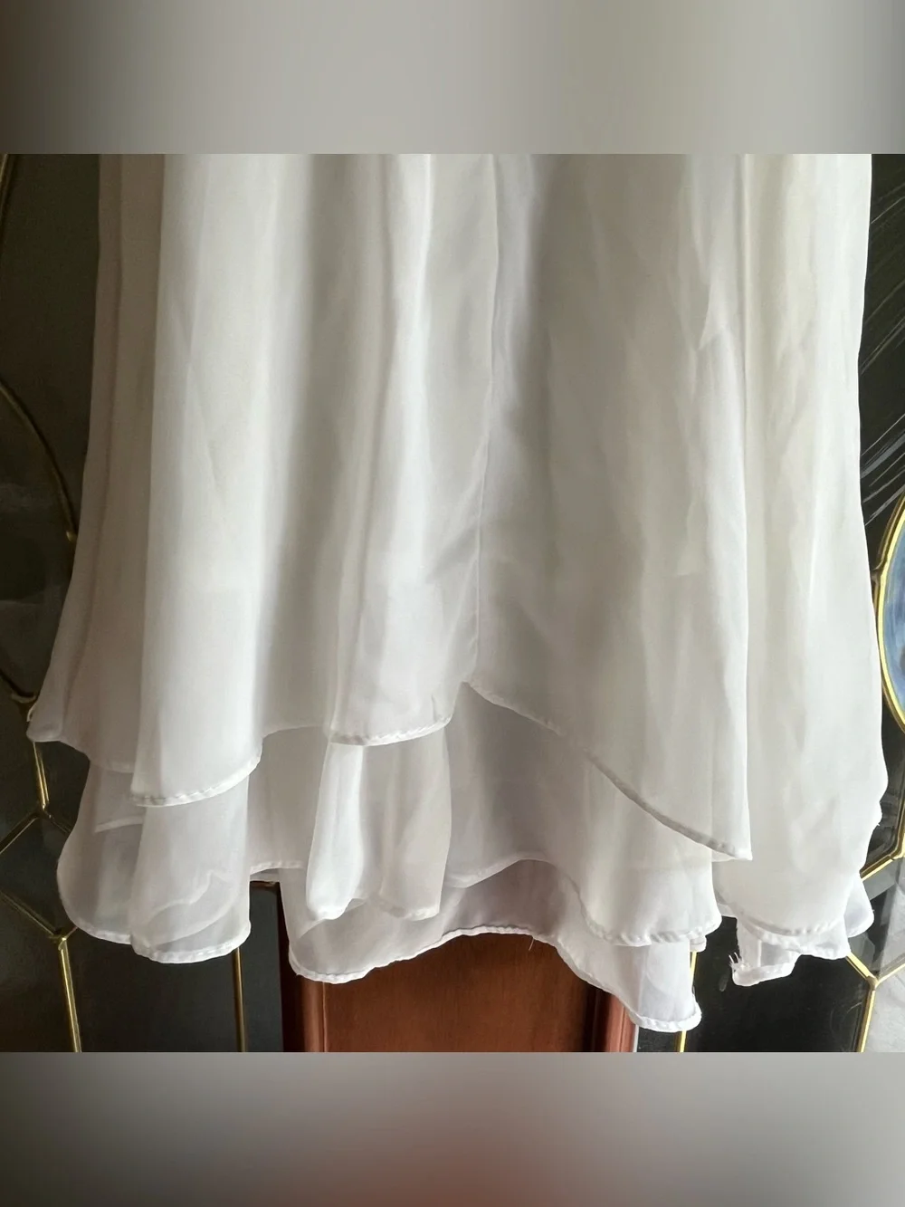 Kid’s Dream Silky Flowy White Halter Top Dress Size 3T/4T